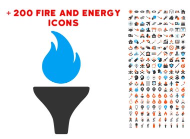 Yangın meşale simgesi Bonus güç koleksiyonu ile