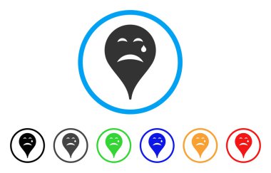 Cry Smiley harita işaretleyici yuvarlak simge