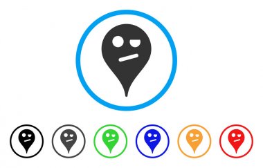 Aldatma Smiley harita işaretleyici yuvarlak simge