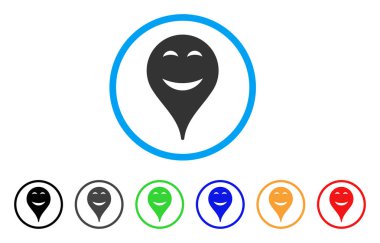 Zevk Smiley harita işaretleyici yuvarlak simge