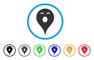 Uykulu Smiley harita işaretleyici yuvarlak simge