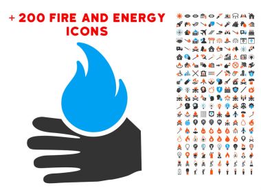 El simgesi Bonus enerji seti ile yanmak