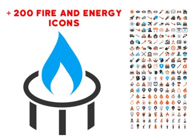 Brülör memesi alev simgesiyle Bonus güç Clipart