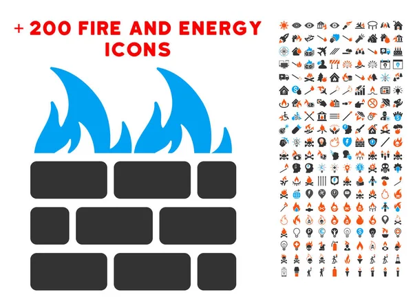 Fire Wall Icon with Bonus Fire Set