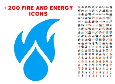 Su damla simgesi Bonus alev koleksiyonu ile ateş