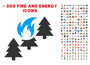 Bonus alev koleksiyonu ile orman yangın simgesi