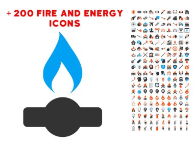 Gaz alev simgesi ile Bonus enerji Clipart