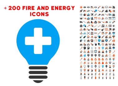 Bonus enerji toplama ile sağlığa bakım ampul simgesi