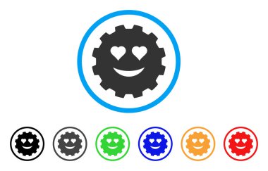 Aşk Smiley dişli vektör simgesi