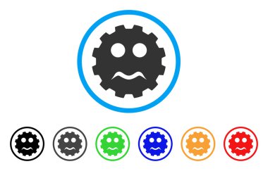 Ciddi Smiley dişli vektör simgesi