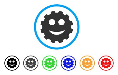 Smile Smiley dişli vektör simgesi