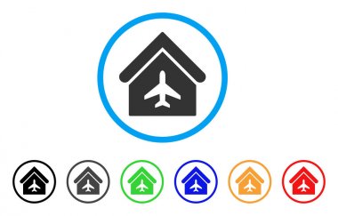 Uçak Hangar yuvarlak simge