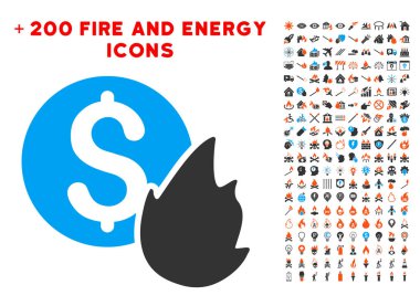 Para simgesi Bonus güç seti ile yanmak