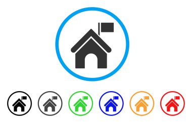 Hükümet Binası ile bayrak simgesi yuvarlak