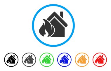 Realty yangın felaketi yuvarlak simge