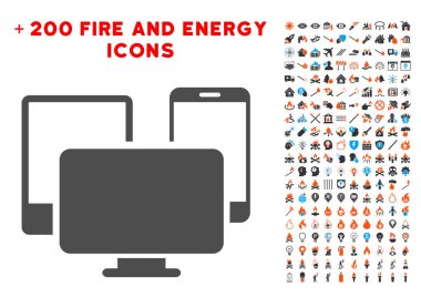 Bonus alev Set elektronik cihazlar simgesiyle