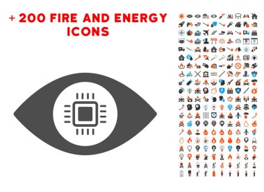 Elektronik vizyon Lens simgesi ile Bonus alev koymak
