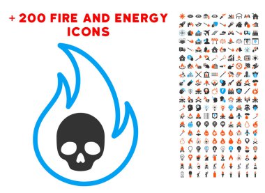 Cehennem ateşi simgesi ile Bonus enerji Clipart