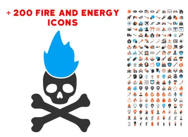 Cehennem ateşi simgesi ile Bonus enerji Clipart