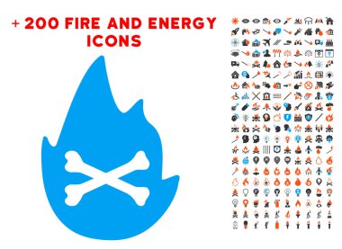 Cehennem ateşi alev simgesi ile Bonus güç Clipart