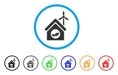 Eko konut yapı yuvarlak simge