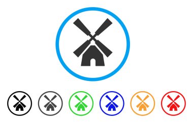 Rüzgar değirmeni simgesi yuvarlak