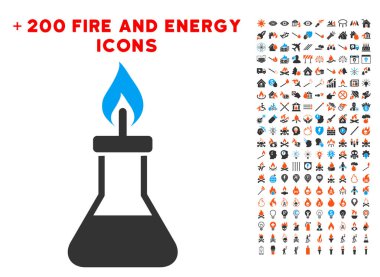 Ruh lamba ateş simgesi ile Bonus alev Clipart