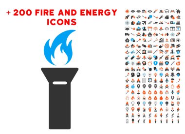 Meşale alevi simgesi ile Bonus yangın Clipart