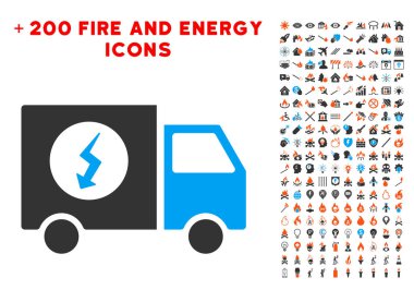 Bonus güç ile güç kaynağı Van Icon Set