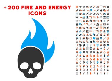 Kafatası yangın simgesi Bonus yangın koleksiyonu ile