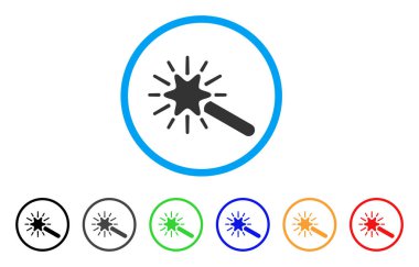 Değnek sihirli aracı yuvarlak simge