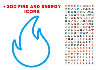 Bonus enerji toplama ile alev kontur simgesini