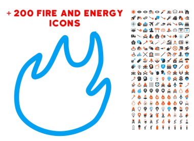 Alev kontur simgesini ile Bonus güç Clipart