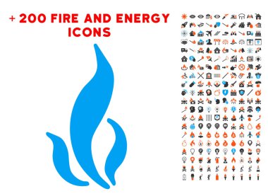 Alev simgesi ile Bonus enerji Clipart