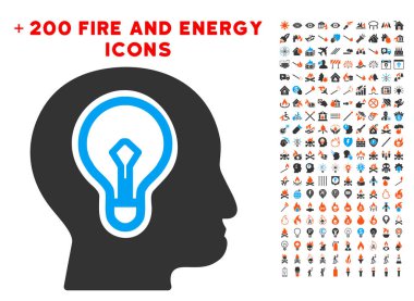 Fikir ampul simgesi Bonus güç koleksiyonu ile