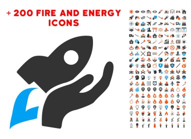 El ile Roket fırlatma simgesi ile Bonus yangın koymak