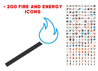 Maç ateş simgesi ile Bonus yangın Clipart