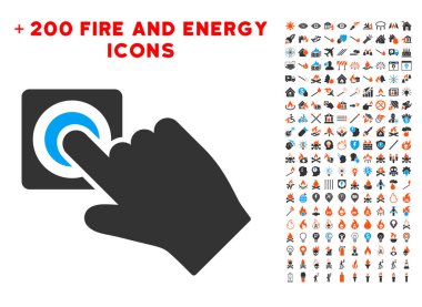 Bonus enerji Clipart ile alarm düğmesi simgesi itmek