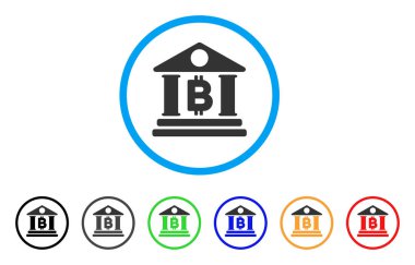 Bitcoin Banka Binası simgesi yuvarlak