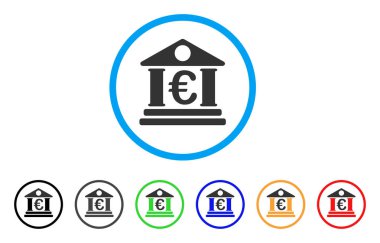 Euro banka Binası simgesi yuvarlak