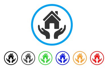 Ev bakım yuvarlak simge eller