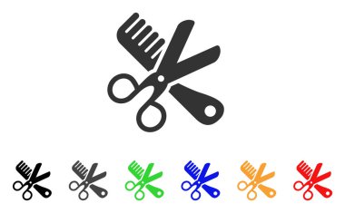 Tarak ve makas araçlar vektör simgesi