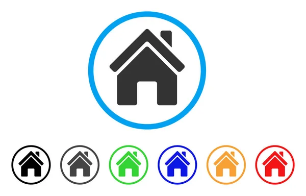 Home Building Rounded Icon — Stock Vector