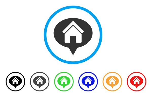 House Info Balloon Rounded Icon — Stock Vector