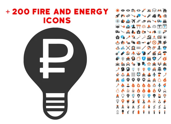 Rublesi ampul simgesi ile Bonus alev koymak