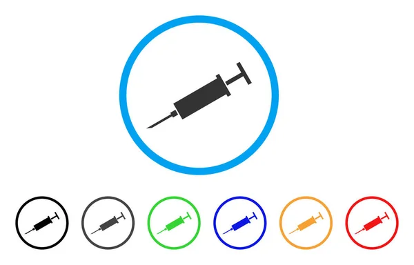 Ícone arredondado da seringa —  Vetores de Stock