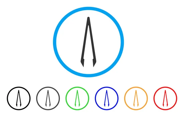 Pincet afgeronde pictogram — Stockvector