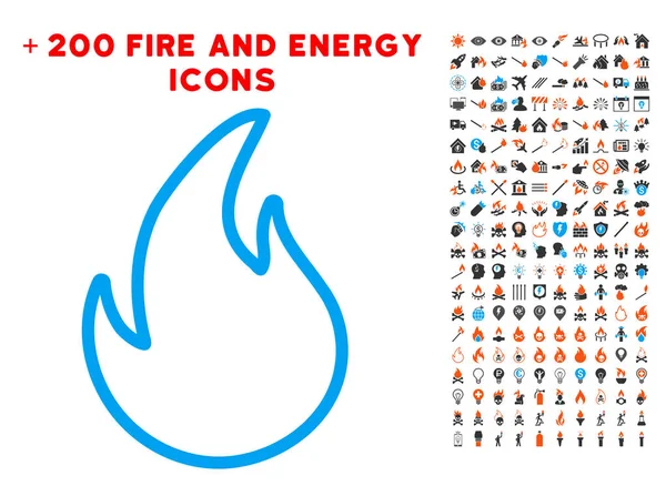 Bonus enerji toplama ile alev kontur simgesini