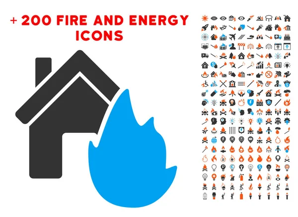 House yangın felaket simgesi ile Bonus enerji Clipart