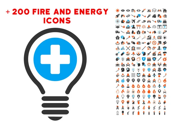 Tıbbi ampul simgesi ile Bonus yangın koymak